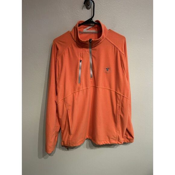 Zero Restriction Tour Series Mens Large Orange 1/4 Zip Pullover Front Pockets - Picture 1 of 10